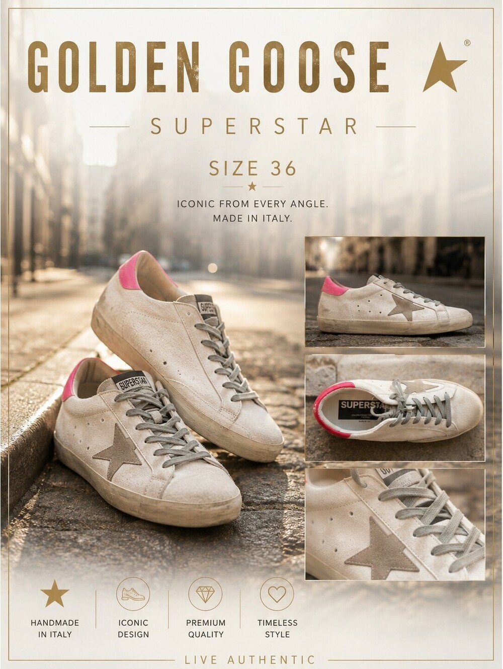 Golden Goose Superstar Sneakers - Size 36